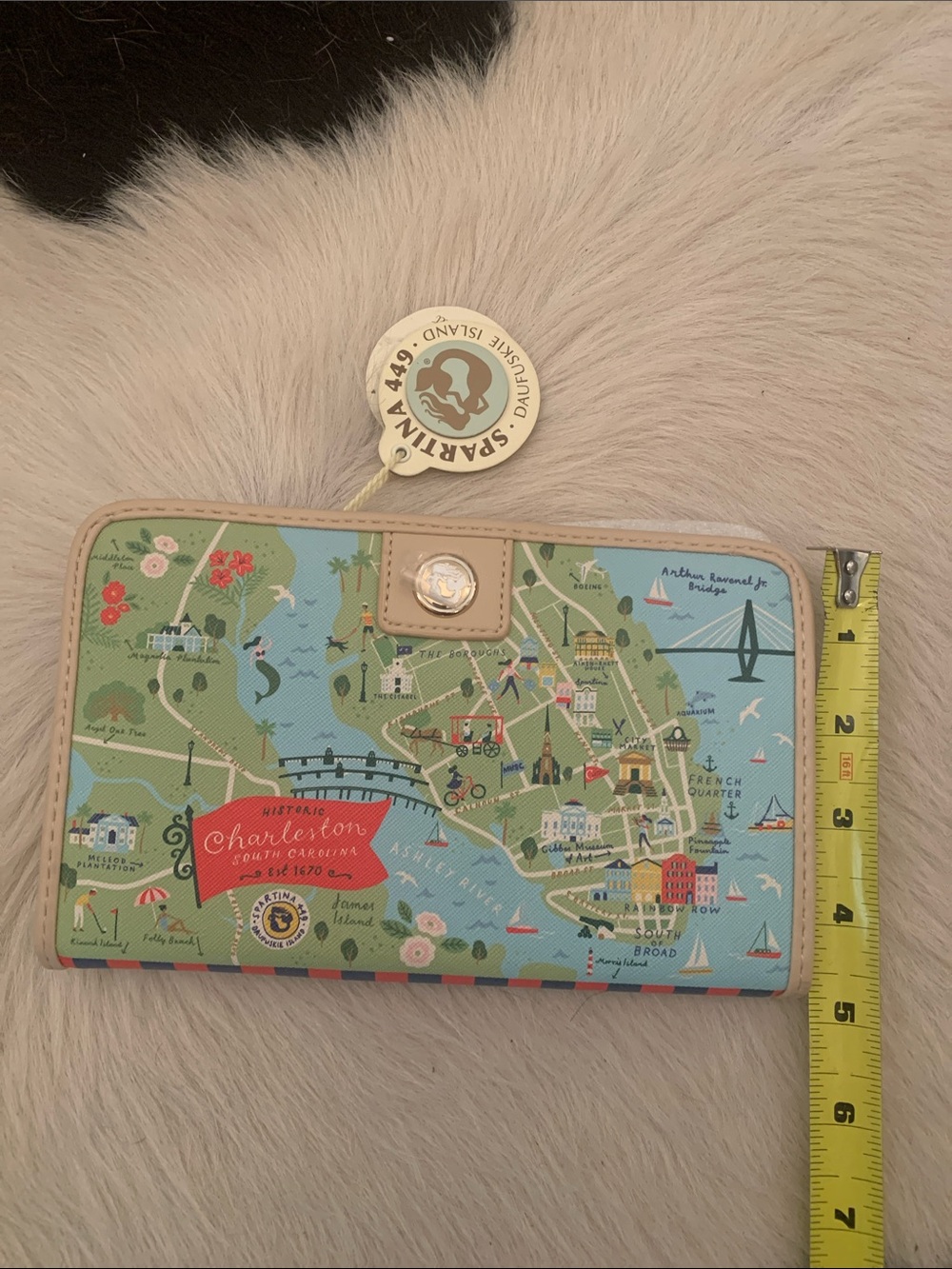 Spartina 449 Carleston map snap wallet NWT - Picture 15 of 16